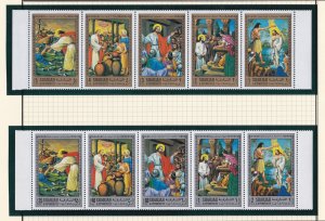 Sharjah MI748-757A&B, Life of Christ II, Perf & Imperf,  Mint NH