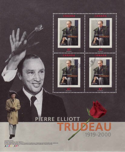 Canada 2001 Pierre Trudeau Souvenir Sheet, #1909a Used