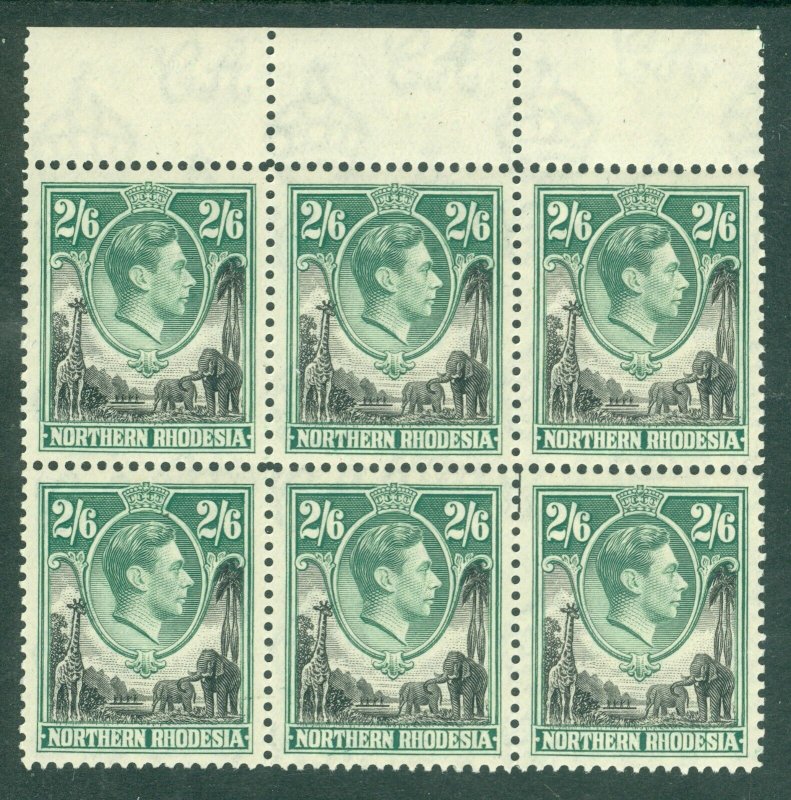 SG 41 Northern Rhodesia 1938. 2/6 black & green. A pristine unmounted mint...