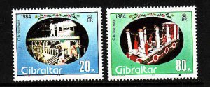 Gibraltar-Sc#469-70-unused NH QEII set-Christmas-1984-
