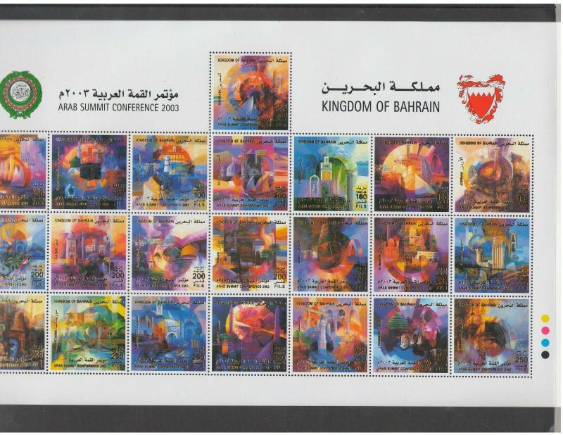 BAHRAIN:  Sc. 586-87 /**ARAB SUMMIT CONFERENCE**/ SHEET OF 22 & SS/ MNH-CV:$50+.