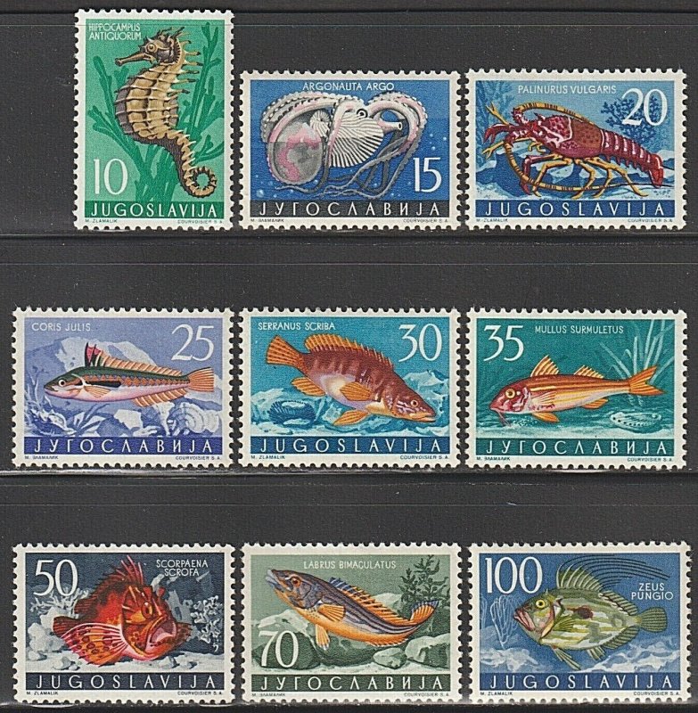 EDSROOM-10769 Yugoslavia 452-460 H 1956 Complete Marine Life Fish CV$51.90