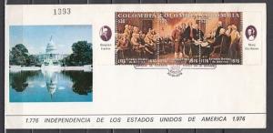 Colombia, Scott cat. 846 A-C. American Bicentennial issue. First day cover. 