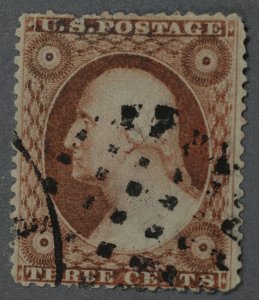 United States #26 VF Used Good Color Nice Dotted Cancel w/ Partial Circle Cancel