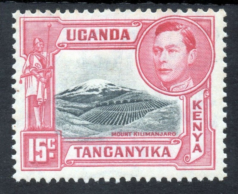 KENYA UGANDA & TANGANYIKA KG VI 1938-52 15c. Black & Rose Red SG 137 MINT