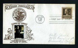 # 878 First Day Cover addressed with Crosby cachet dated 4-26-1940