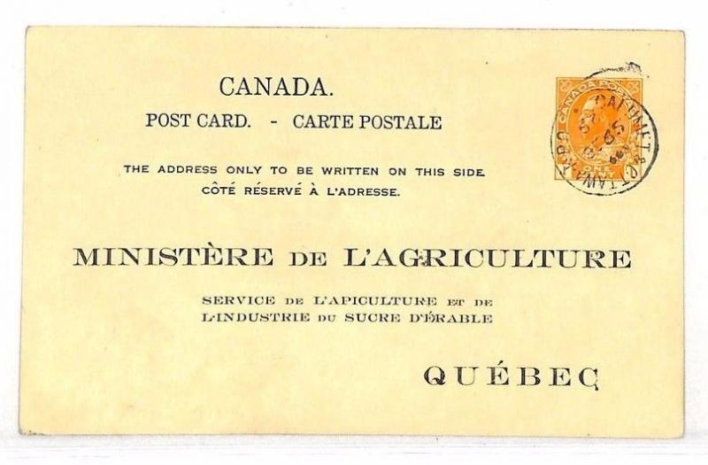 UU531 1929 Canada OFFICIAL STATIONERY Card RAILWAY *RPO CDS* {samwells-covers}