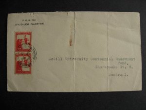 Palestine 1929 cover to Canada, faulty, check it out!