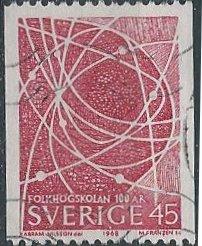 Sweden 790 (used) 45ø People’s Colleges, electron orbits (1968)