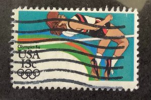 USA 1983 Scott 2049 used - 13c,   Los Angeles Olympic games, High jump