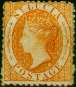 St Lucia 1864 (1s) Orange SG14b Fine & Fresh MM