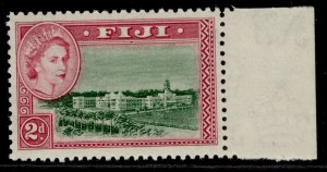 FIJI QEII SG283, 2d green & magenta, NH MINT.