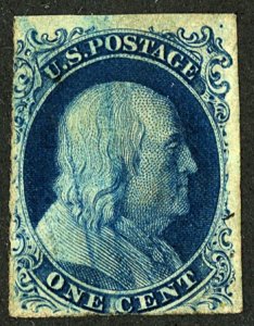 U.S. #9 Used BLUE CANCEL