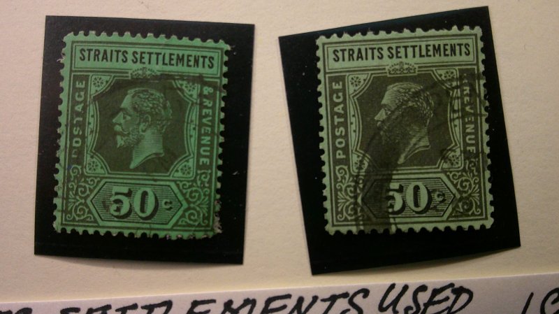 Straights Settlements 1912-1923 Scott# 164, 164a USED F-VF