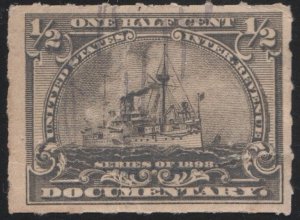 R162 1/2¢ Battleship Documentary Stamp (1898) Used