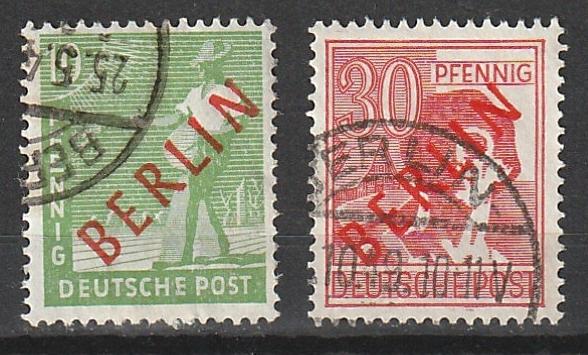 9N24,9N28 Berlin Used Red overprint
