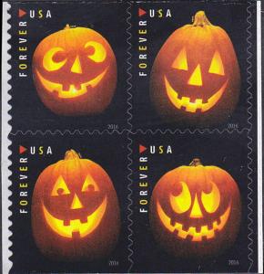 Scott 5137-5140 Jack O'Lanterns MNH Block