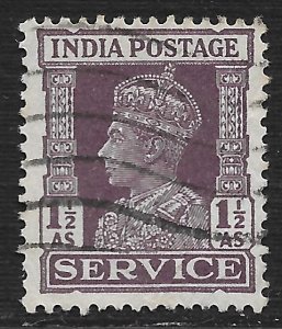 India #O108B 1 1/2a King George VI ~ Used