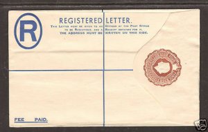 Gold Coast H&G C13 mint 1953 4p Registered Envelope 1;0