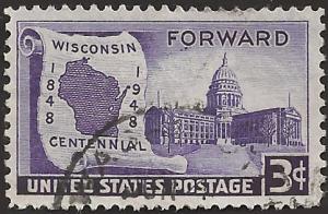 # 957 USED WISCONSIN STATEHOOD 100TH ANNIV.