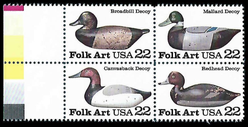 PCBstamps   US #2138/2141a Block 88c(4x22c)Duck Decoys, MNH, (8)