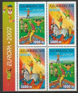 Azerbaijan 2002 Sc 728a booklet pane MNH**