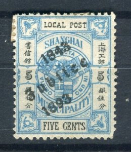 CHINA; Shanghai Local 1893 classic Local Post Jubilee 5c. value