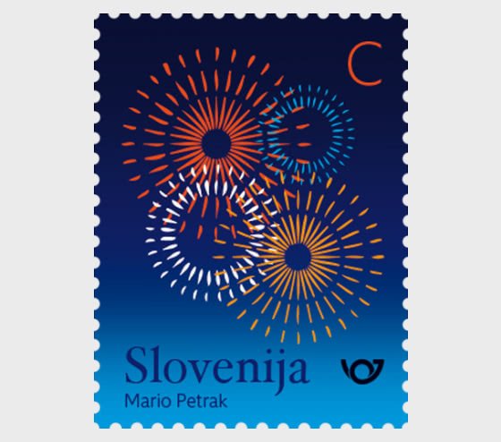 Stamps of Slovenia ( Pre order) 2022 - New Year - C, Fireworks.