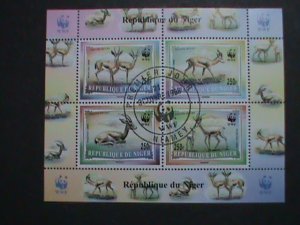 NIGER STAMP-1998 SC#986b WWF-WORLD WILD LIFE FUND- ANIMALS  S/S CAT. $40 VF