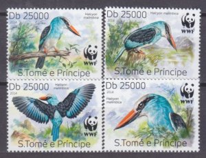 2014 Sao Tome and Principe 5659-5662 WWF / Birds 10,00 €