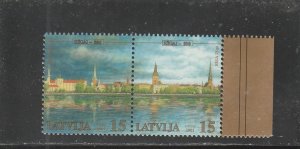 Latvia  Scott#  529  MNH  Pair  (2001 City of Riga, 800th Anniversary)