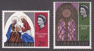 Gibraltar # 203-204, Christmas, Mint Hinged, 1/3  Cat.