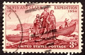 1954, US 3c, Lewis and Clark Expedition Issue, Used, Sc 1063