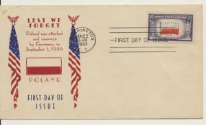 909c  Reverse Printing Error Patriotic Cachet  FDC