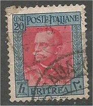 ERITREA, 1931, used 20c, Emmanuel III, Scott 151