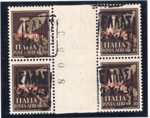 GERMANY OCC WW2 ZANTE 3/I ZW BLOCK WITH GUTTER PAIRS PERFECT MNH/MH CERT BRUNEL