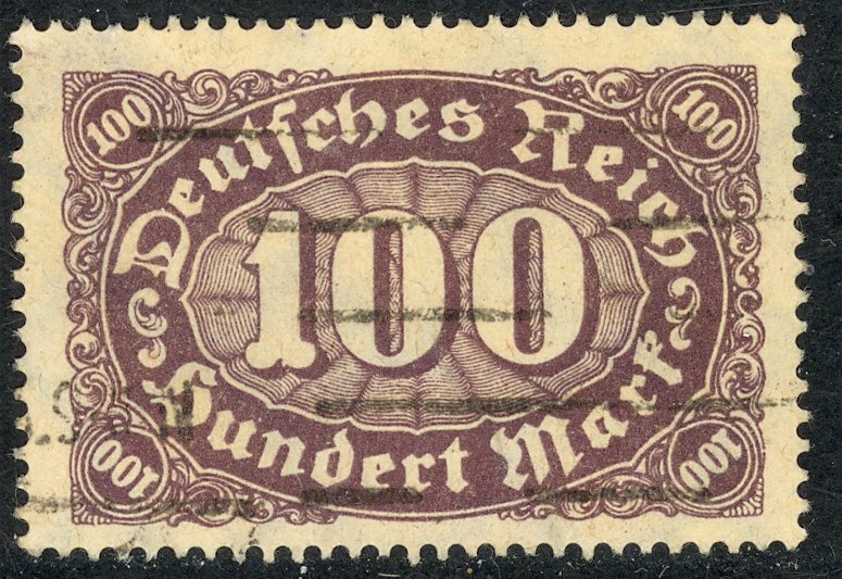 GERMANY 1922-23 100m Numeral of Value Issue Sc 199 VFU