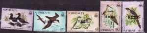 Kiribati-Sc#O16-20- id9-unused NH Official set-Birds-1983-