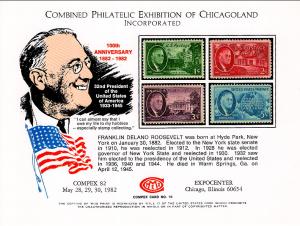US Compex 82 Franklin D Roosevelt Souvenir Card Mint