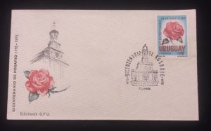 D)1975, URUGUAY, FIRST DAY COVER, ISSUE, BICENTENARY OF THE FOUNDATION