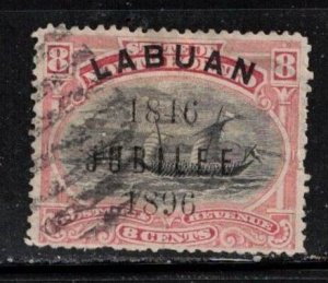 LABUAN Scott # 71 Used - North Borneo Stamp Overprinted