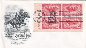 1958, Centennial Overland Mail, Art Master, FDC (E11903)