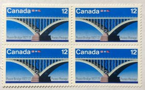 CANADA 1977 #737 Peace Bridge - Block of 4 MNH