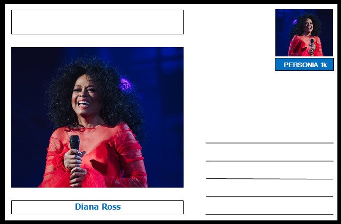 Personalities - souvenir postcard (glossy 6x4 card) - Diana Ross 