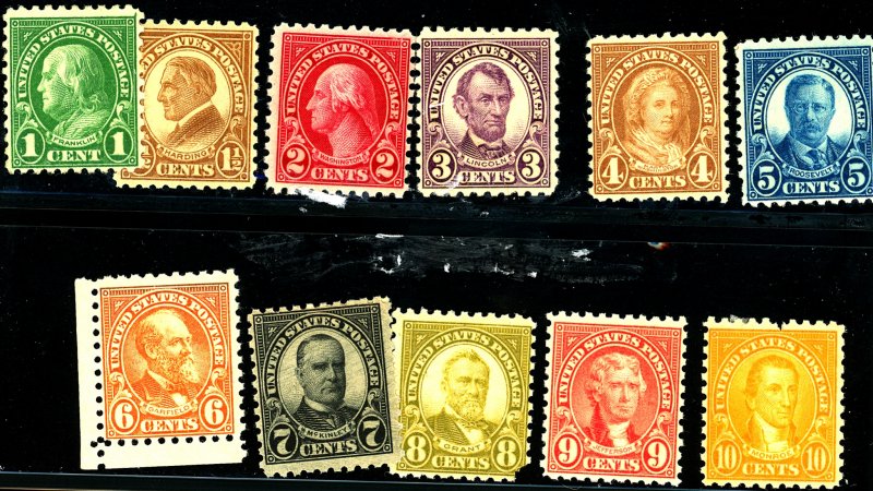 U.S. #581-591 MINT MIXED CONDITION