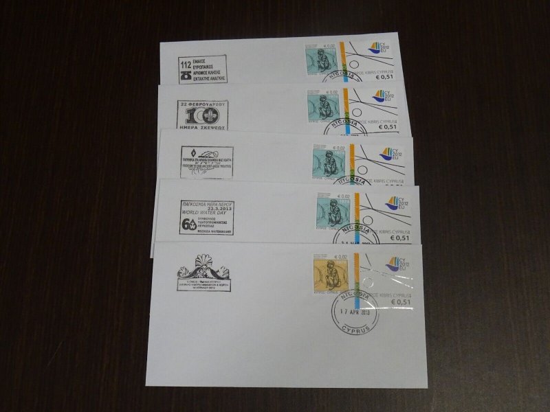 Cyprus 2013 Commemorative Covers Special Cancels 5 pcs