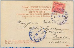 66010 - MONTENEGRO - POSTAL HISTORY - POSTCARD to SCOTTLAND Dundee 1906