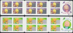 France 2008 MNH Stamps Booklet Scott 3439b-3440b Greetings Toys Child Birth