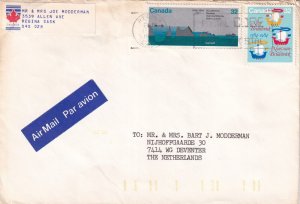 SA22f Canada, Regina Sask 1984 to Deventer, Netherlands Air Mail, cover