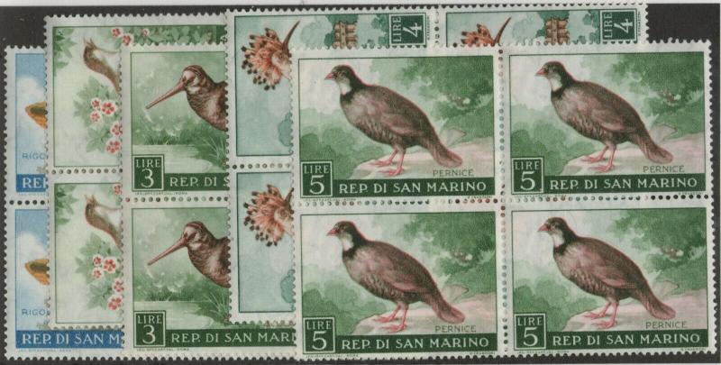 SAN MARINO MNH Scott # 446-450 Birds blocks (20 Stamps) -2